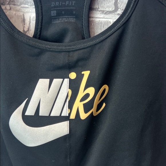 Nike Women's Black and Gold Sports Bra - Picture 3 of 8
